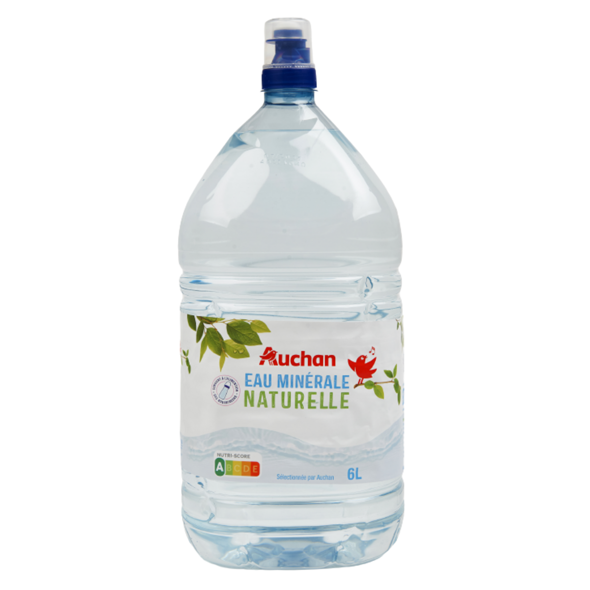 AUCHAN Eau minérale fontaine naturelle bidon de 6l