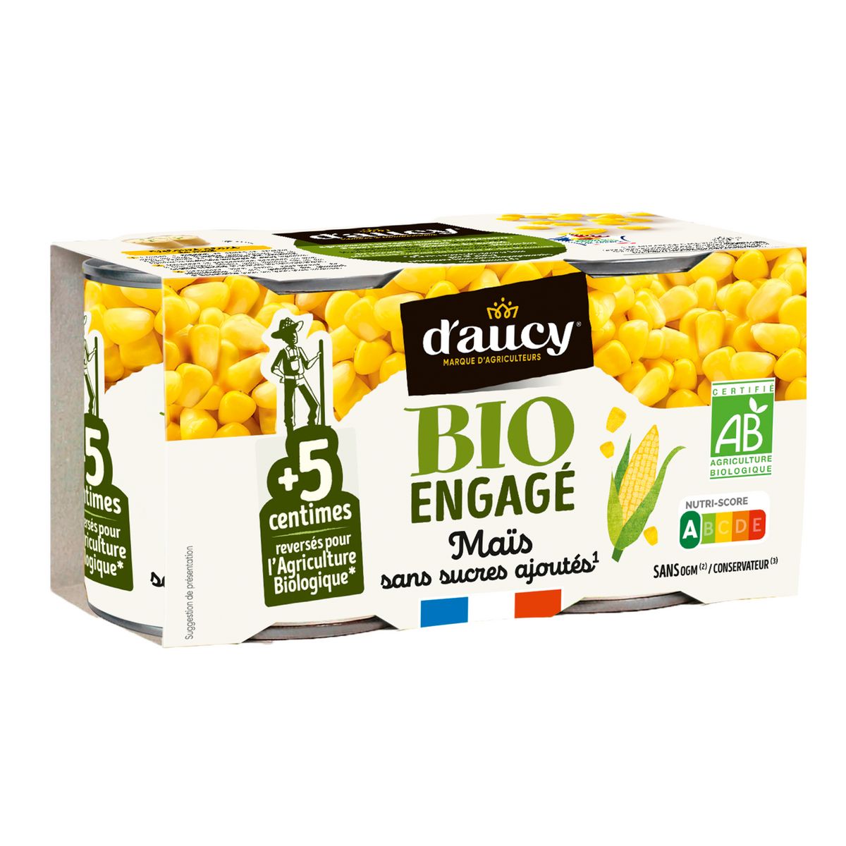 D'AUCY Maïs bio sans sucres ajoutés 2x140g