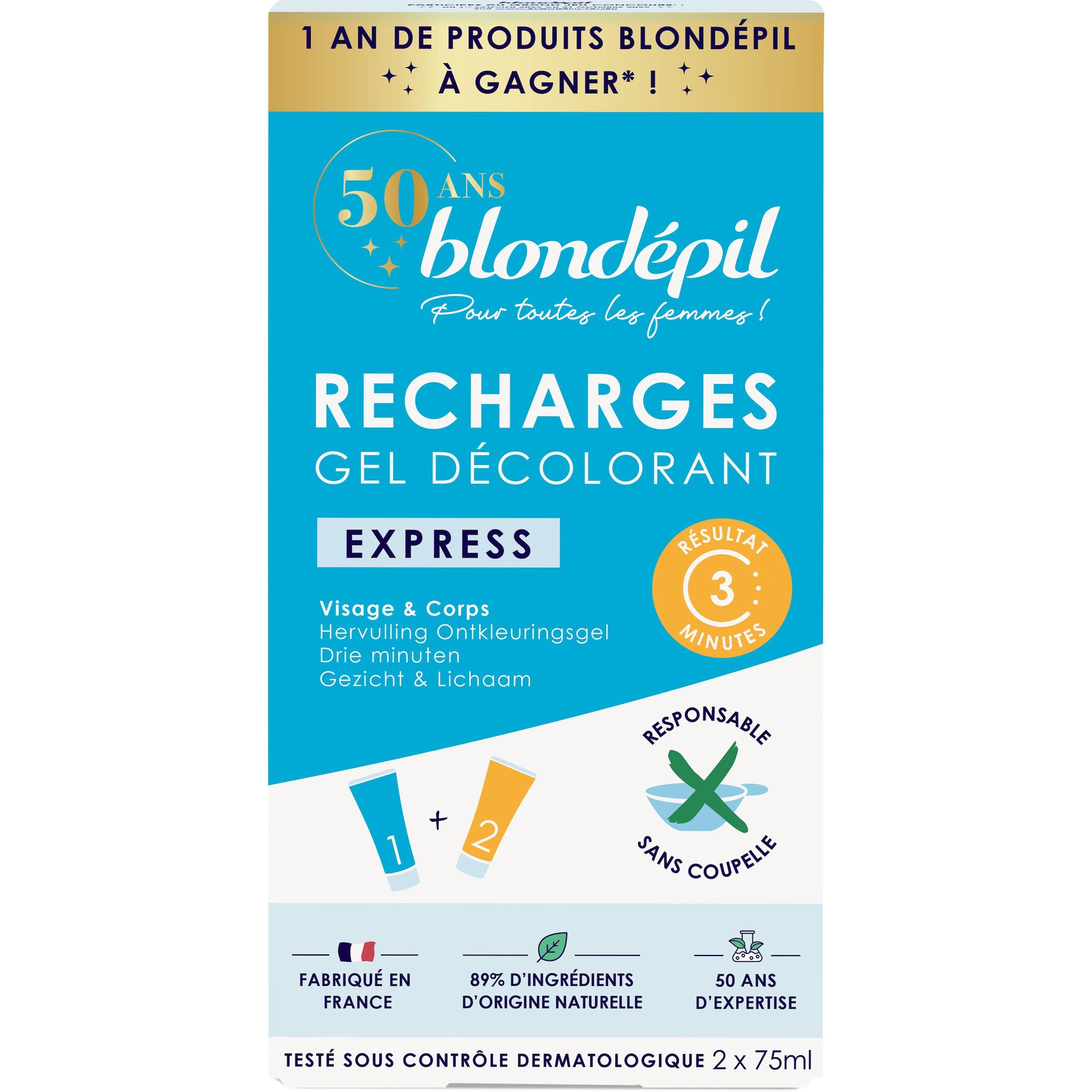 BLONDEPIL Recharges gel décolorant express 2x75ml