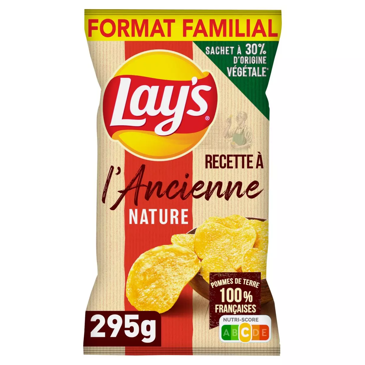 LAY'S Chips recette à l'ancienne nature format familial 295g