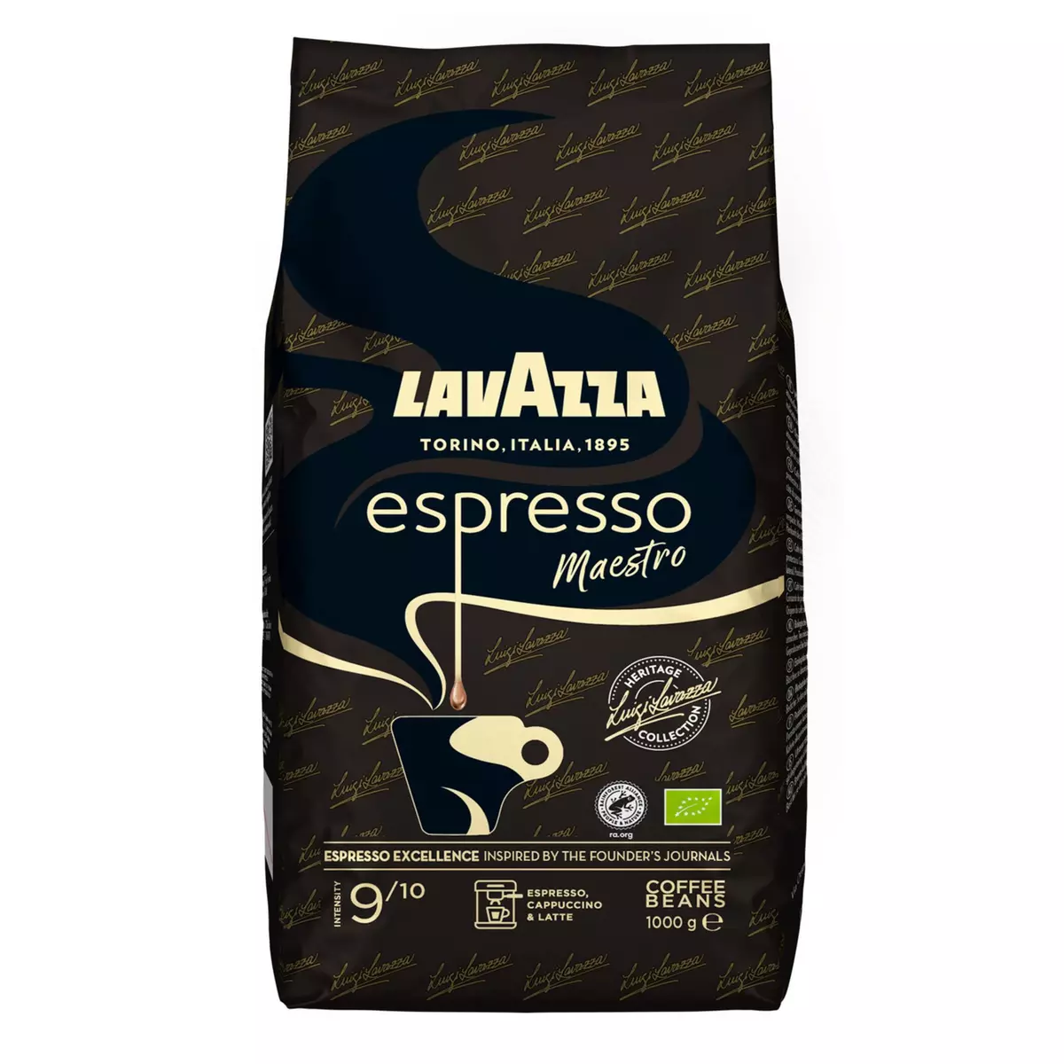 LAVAZZA Café bio en grains Espresso Maestro intensité 9 1kg