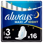 ALWAYS Serviettes hygiéniques maxi nuit 16 serviettes