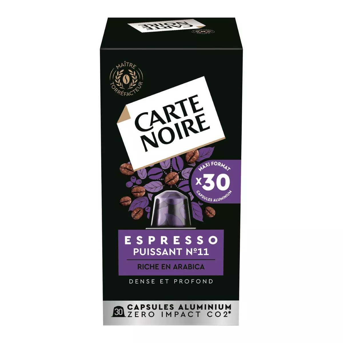 CARTE NOIRE Café Espresso puissant 11 en capsules aluminium 30 capsules 165g