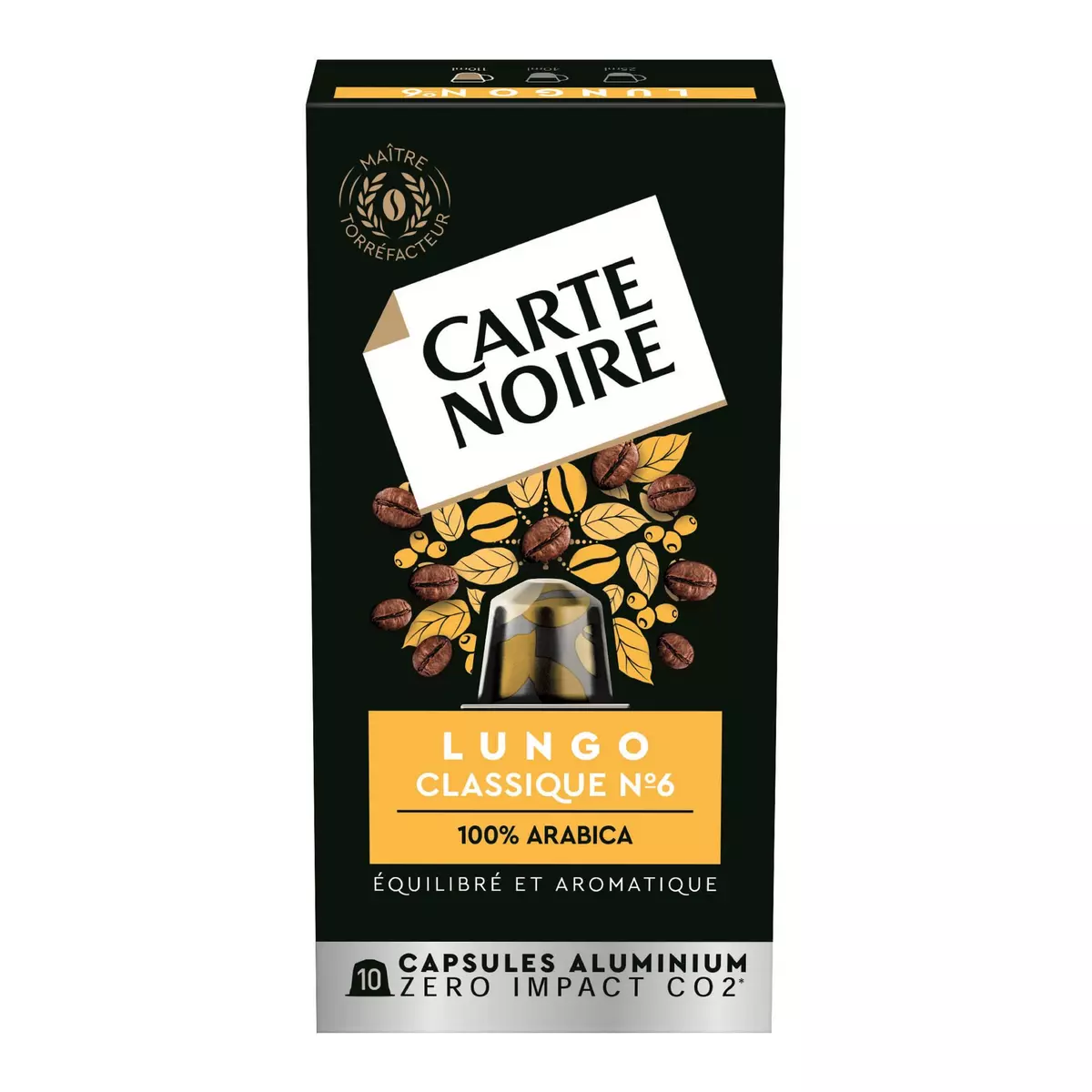 CARTE NOIRE Capsules de café lungo classique n°6 compatibles Nespresso 10 capsules 56g