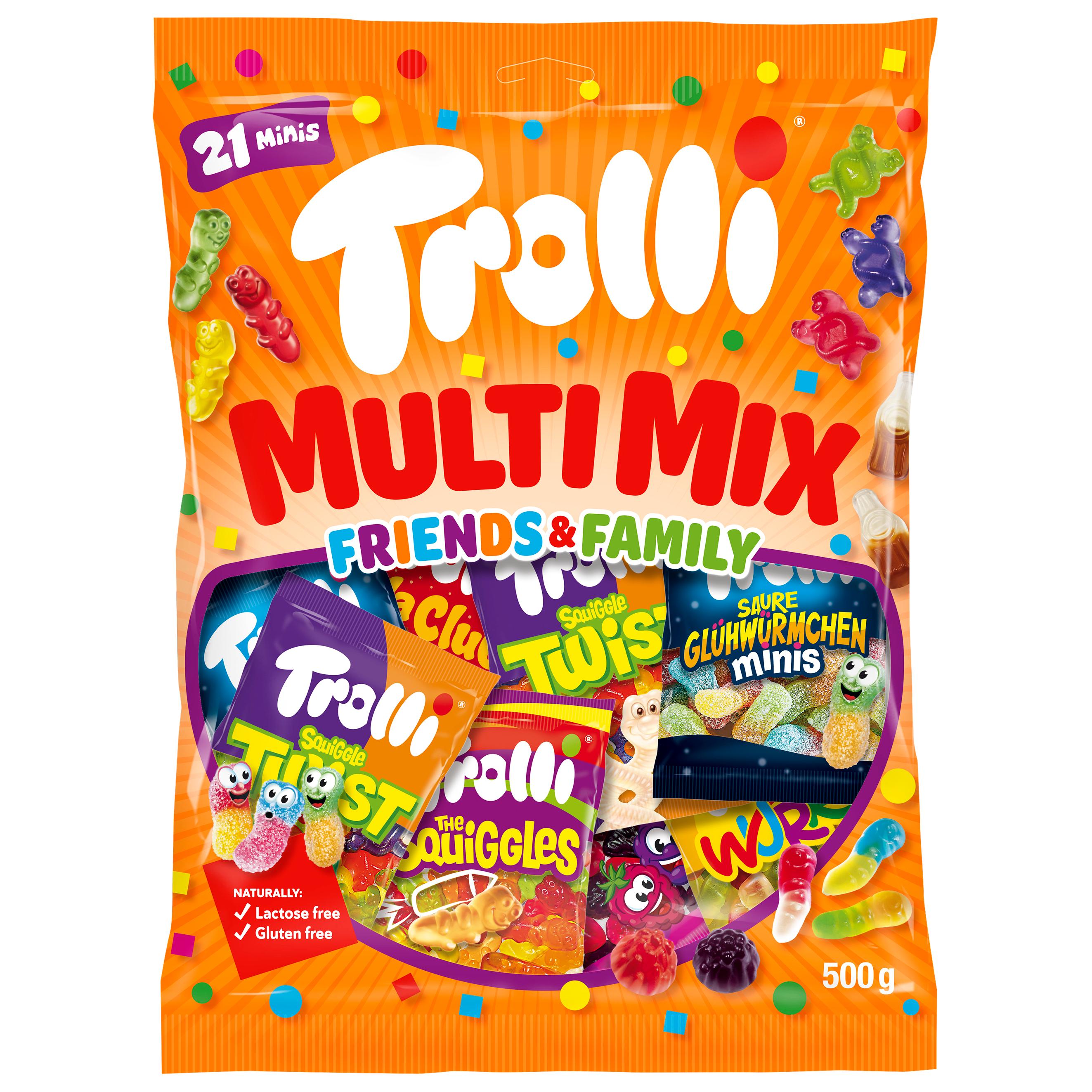 TROLLI Assortiment de mini sachet de bonbons gélifiés 21 sachets 500g