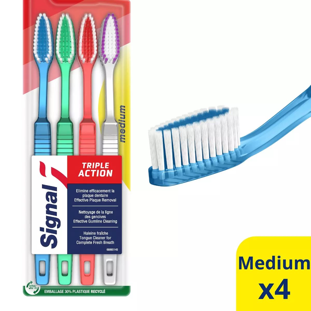 SIGNAL Brosse à dents triple action medium 4 brosses