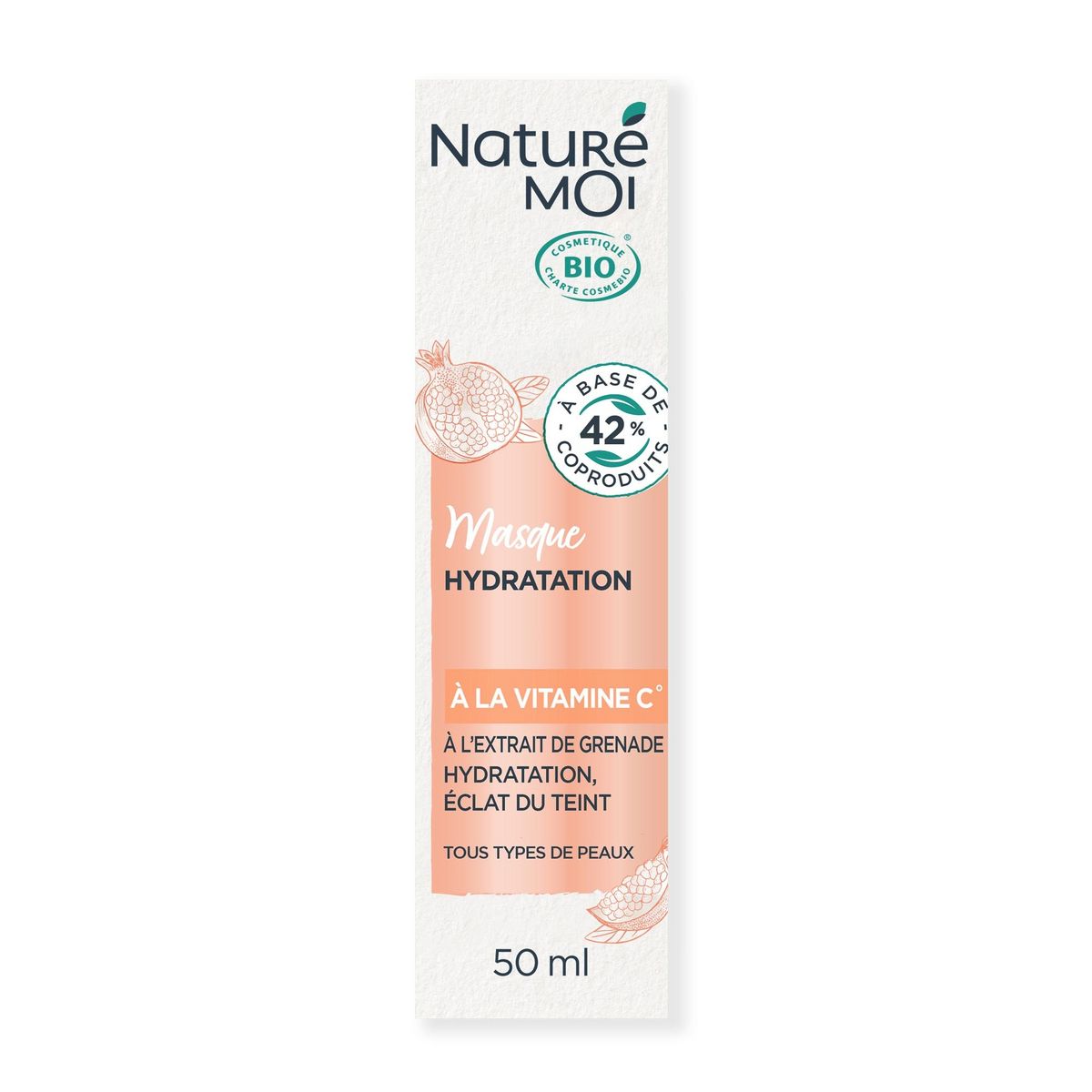 NATURE & MOI Masque hydratation éclat du teint bio à la vitamine C tous types de peaux 50ml