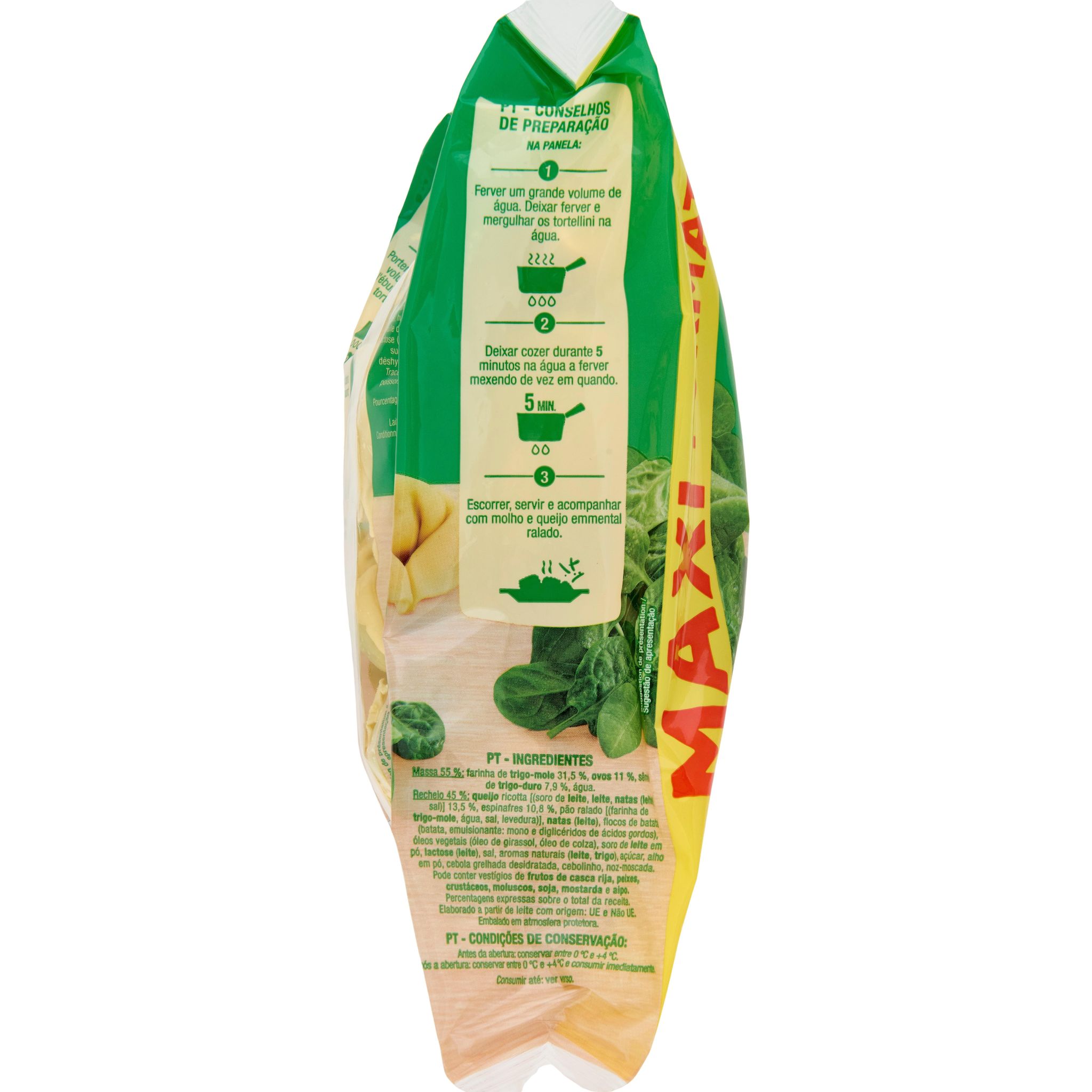 Voir la diapositive 3 : AUCHAN Tortellini ricotta épinards 4 parts 600g