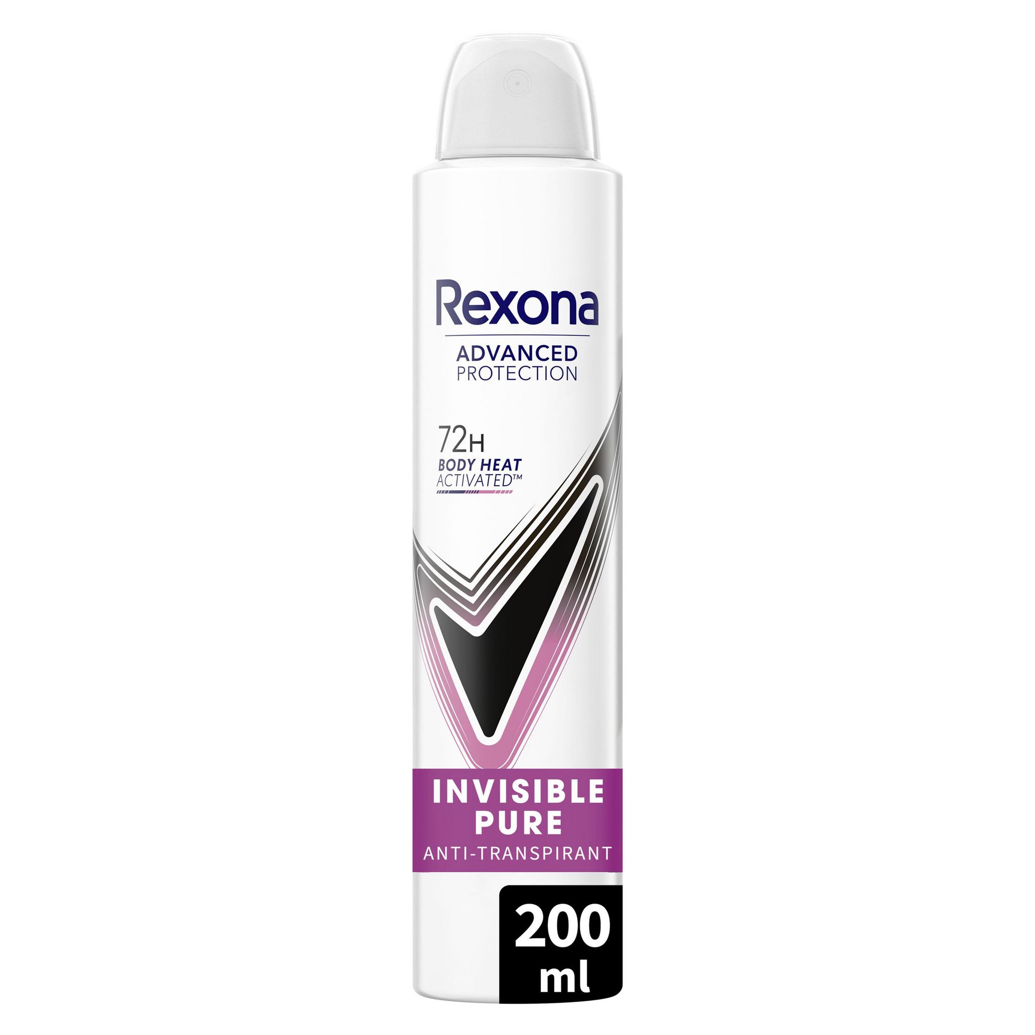 Voir la diapositive 2 : REXONA Déodorant spray 72h invisible pure anti-traces anti-transpirant 200ml