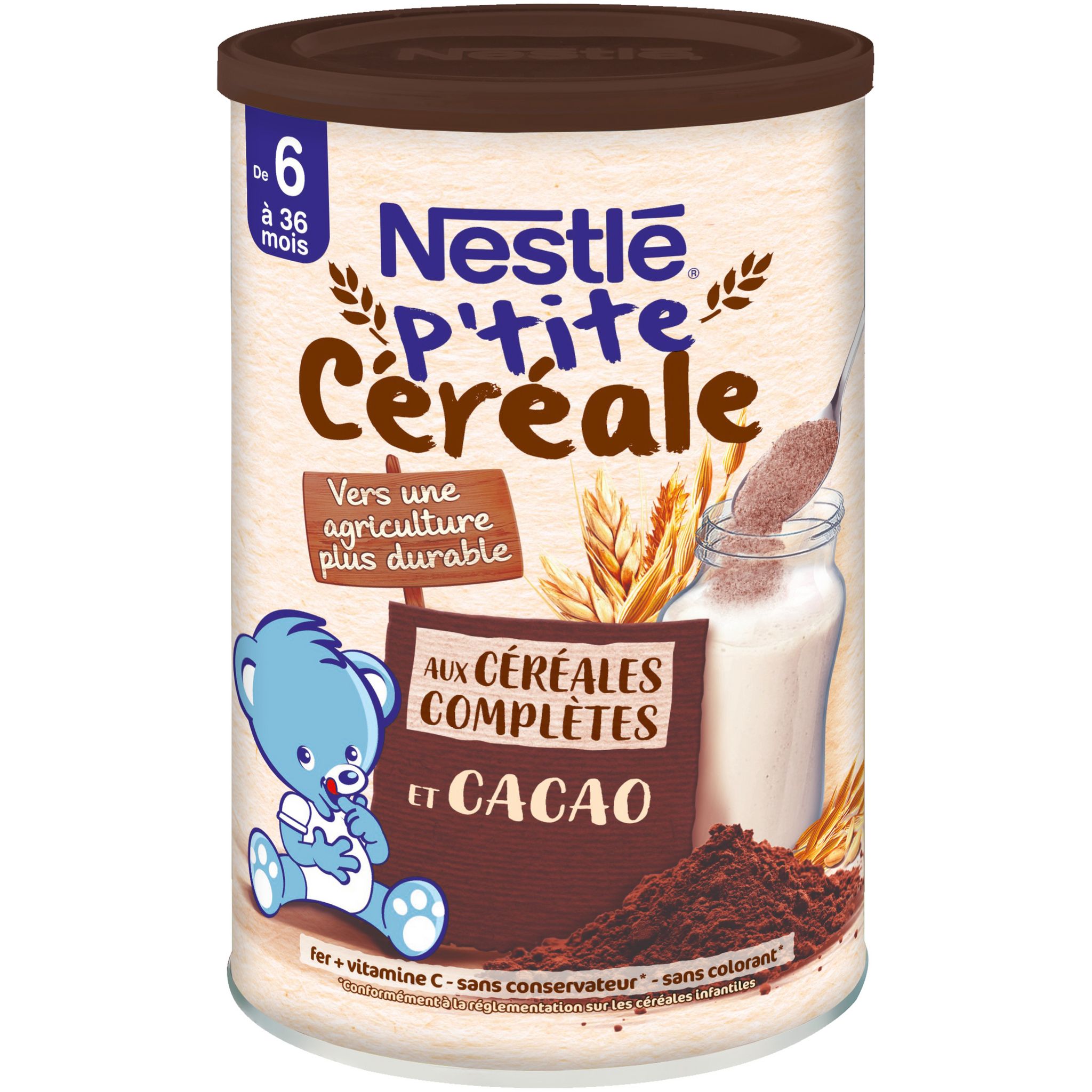 NESTLE P'tit céréale aux céréales complètes et cacao en poudre dès 6