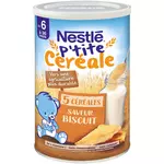 Nestlé NESTLE P'tite Céréale 5 céréales biscuits sans sucres ajoutés en poudre dès 6 mois