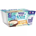 Nestlé NESTLE P'tit brassé petit pot dessert lacté au lait de coco et banane sans sucres ajoutés dès 6 mois