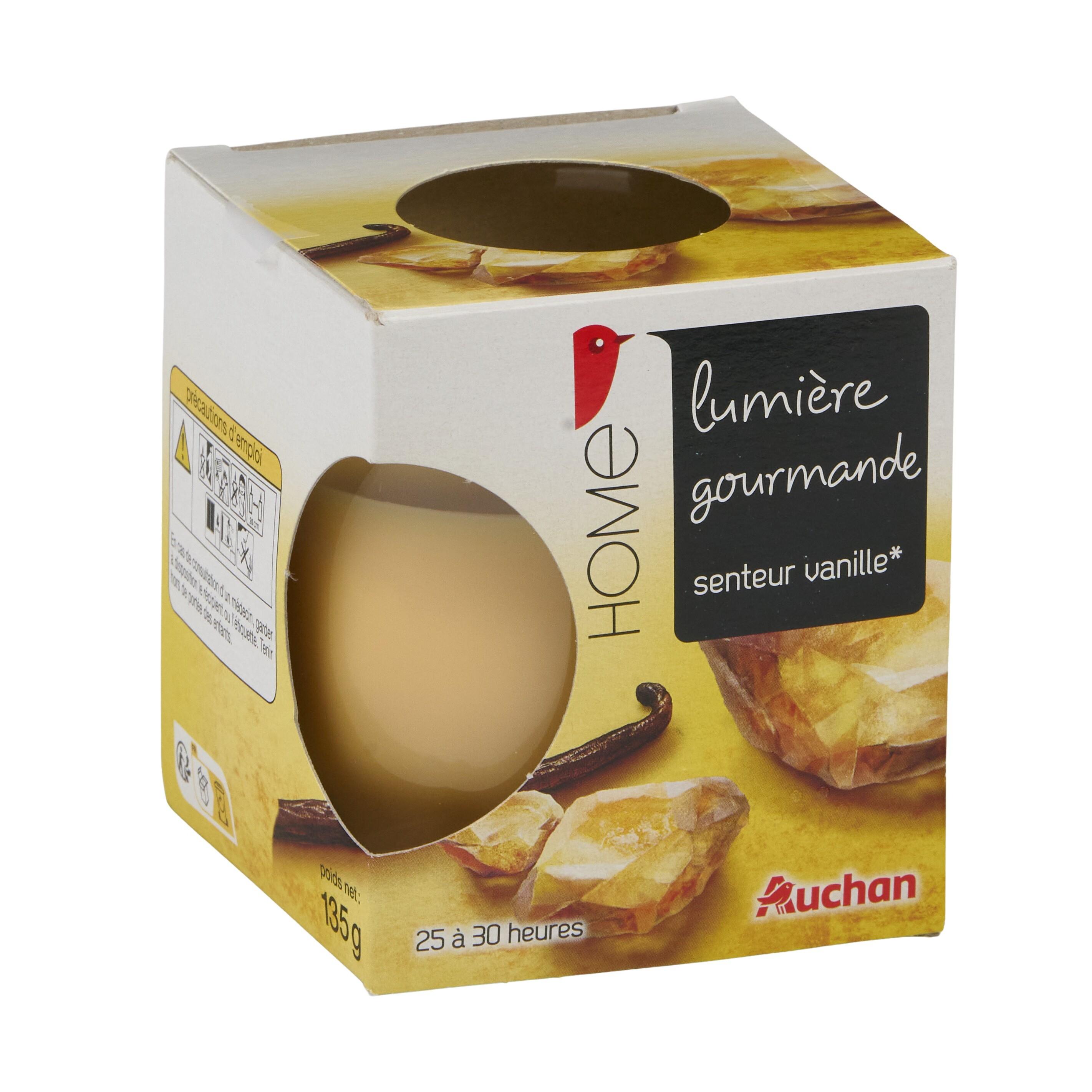 Voir la diapositive 4 : AUCHAN Bougie parfumée lumière gourmande vanille 1 bougie