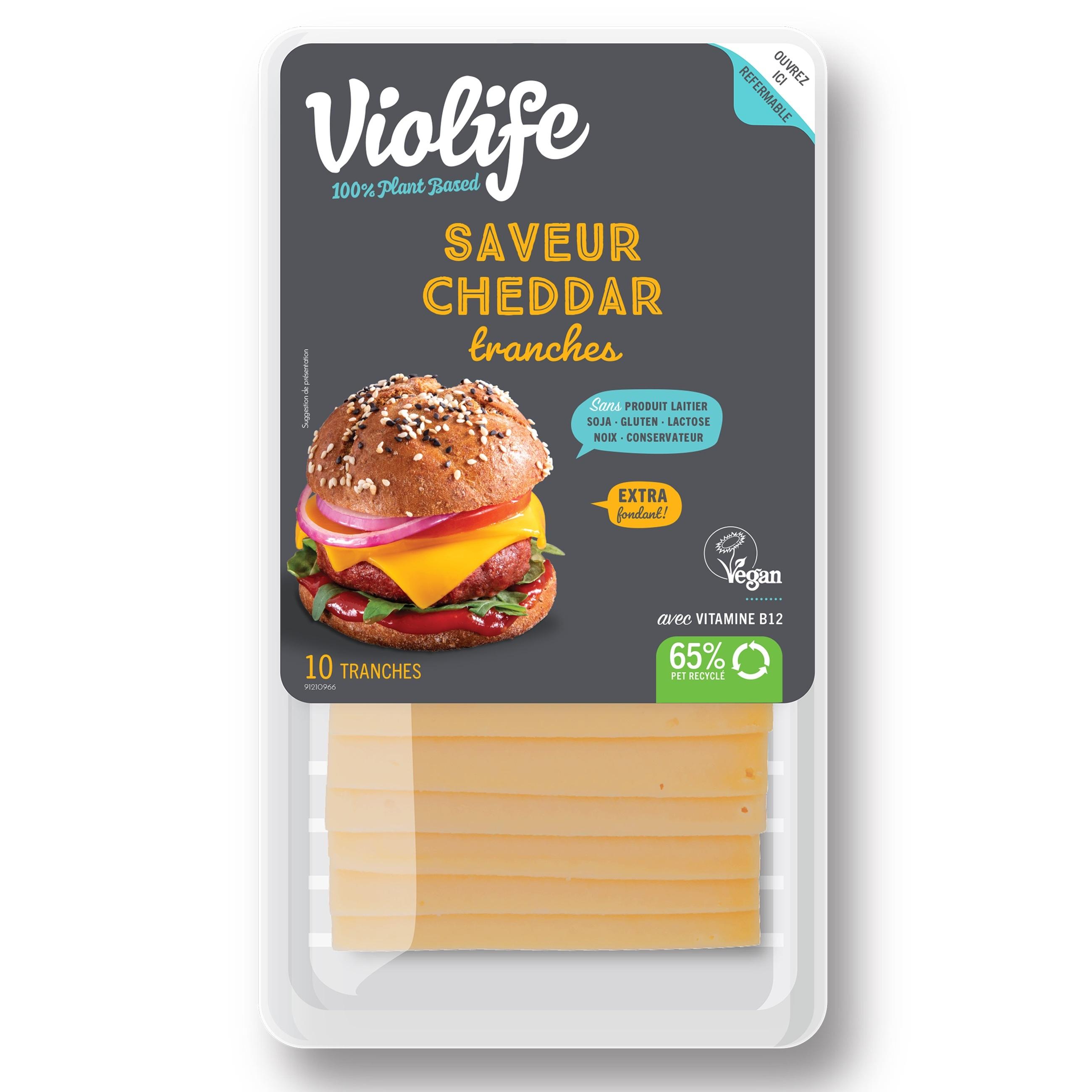 VIOLIFE Tranches cheddar 10 tranches 200g