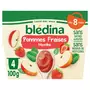 BLEDINA Petit pot dessert pommes fraises menthe dès 8 mois 4x100g
