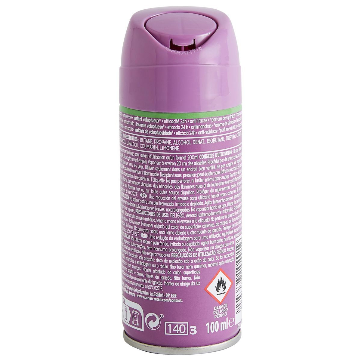 COSMIA Déodorant spray compressé 24h instant voluptueux anti-traces 100ml