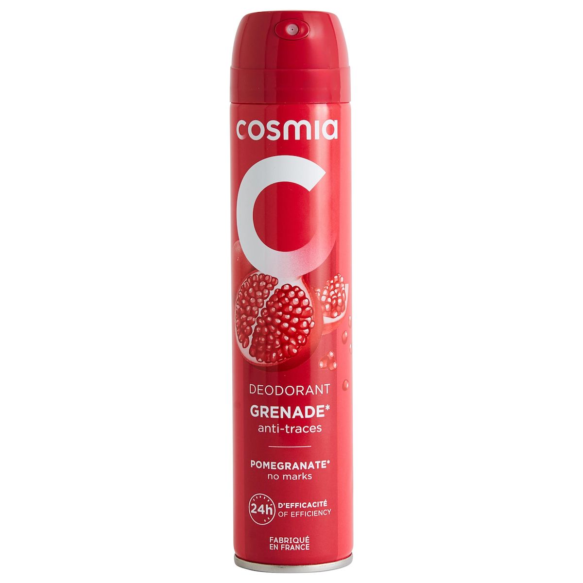 COSMIA Déodorant spray 24h à la grenade anti-traces sans sels d'aluminium 200ml