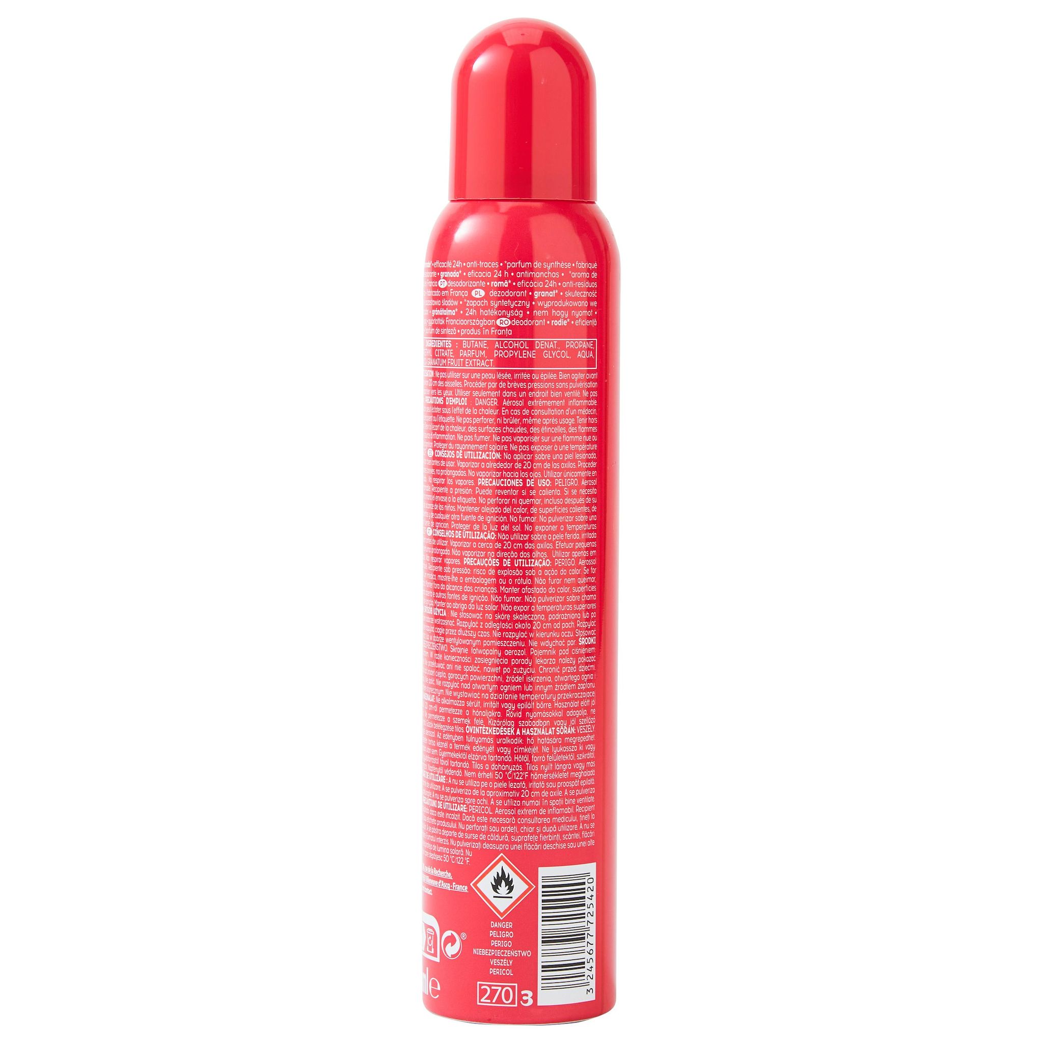 Voir la diapositive 2 : COSMIA Déodorant spray 24h à la grenade anti-traces sans sels d'aluminium 200ml