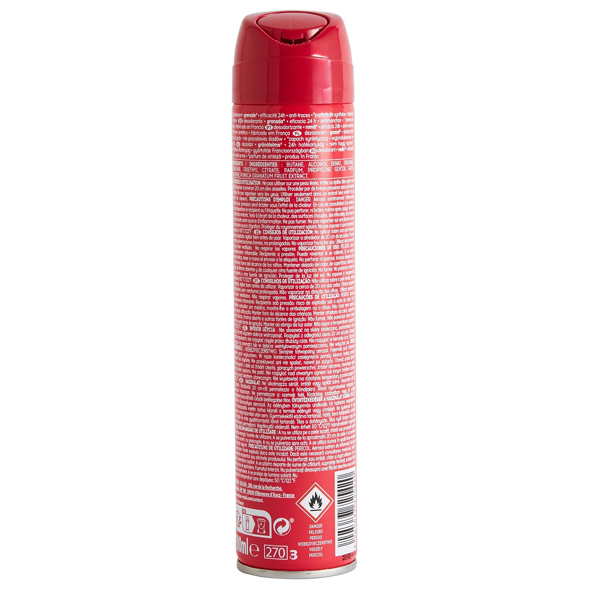 Voir la diapositive 4 : COSMIA Déodorant spray 24h à la grenade anti-traces sans sels d'aluminium 200ml