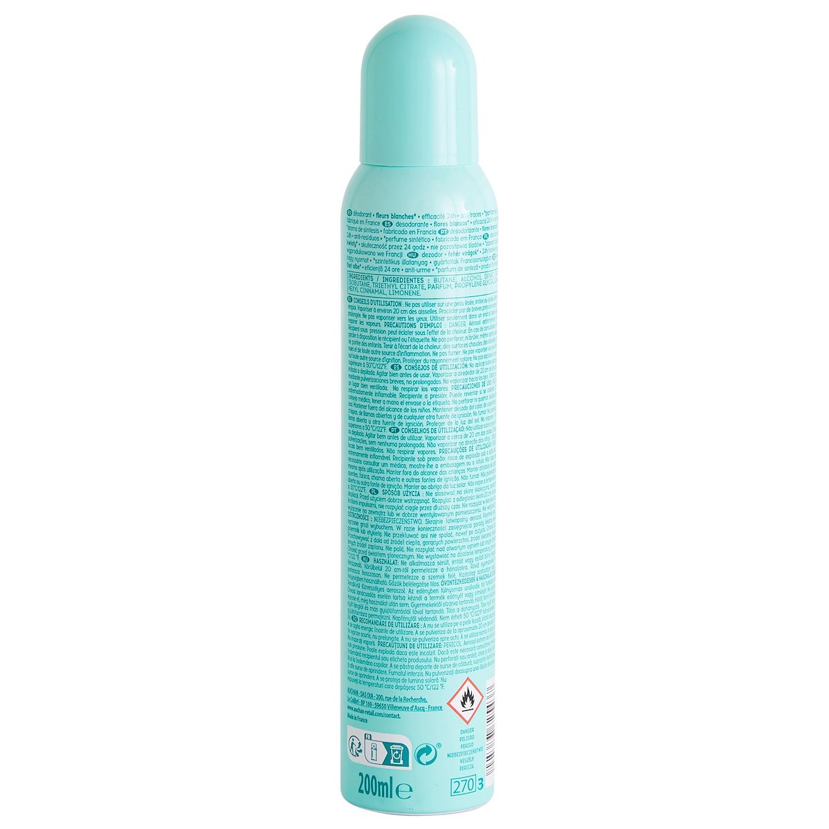 COSMIA Déodorant spray 24h fleurs blanches anti-traces 200ml