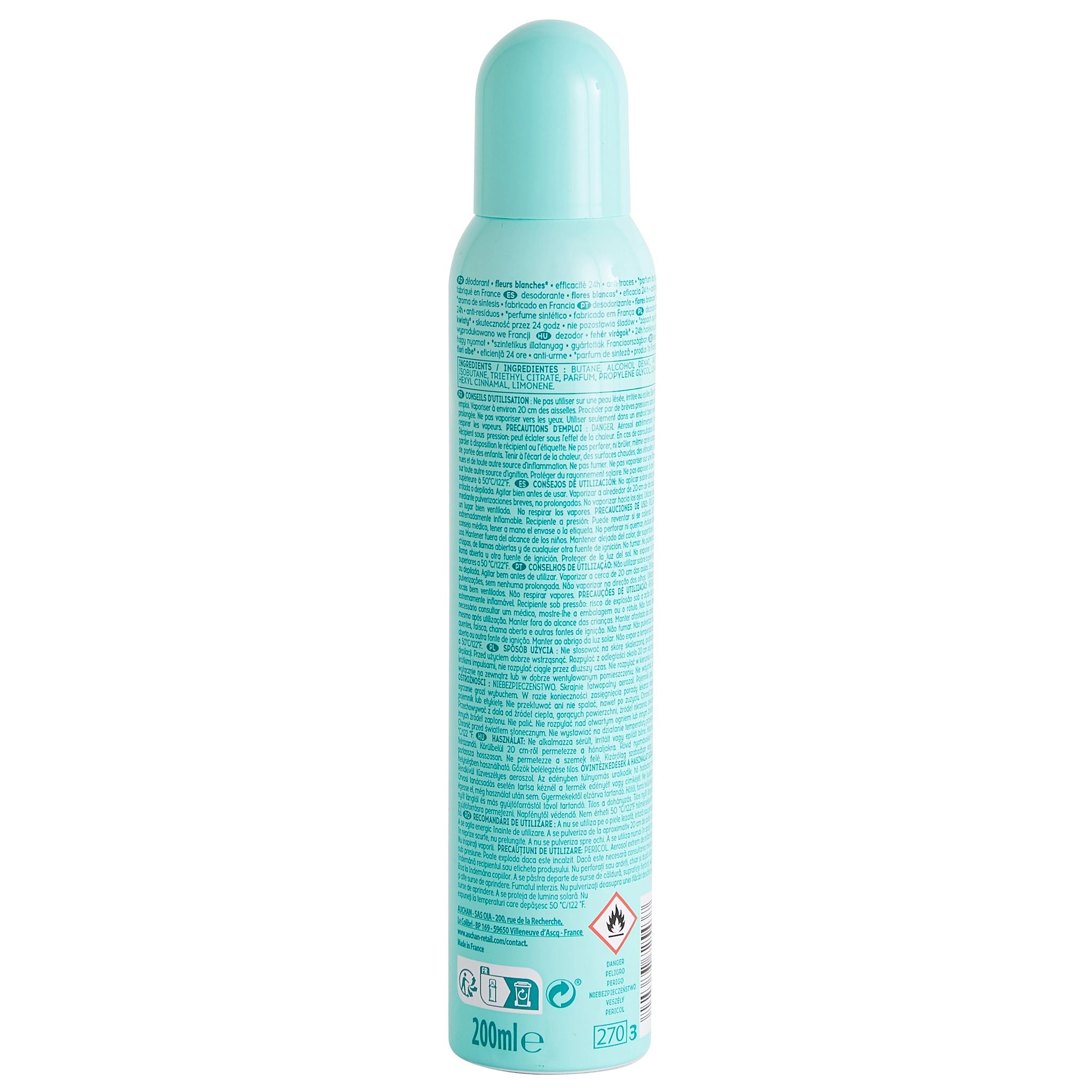 Voir la diapositive 3 : COSMIA Déodorant spray 24h fleurs blanches anti-traces 200ml