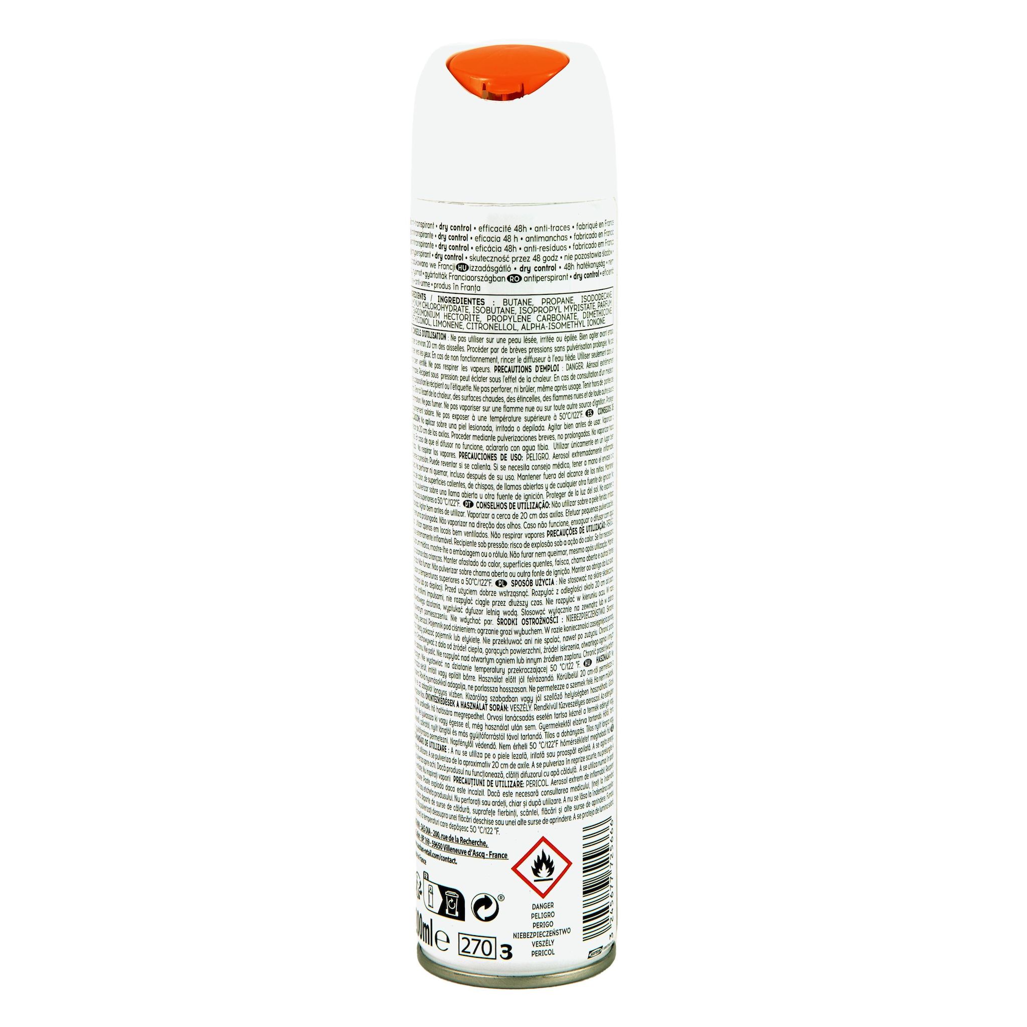 Voir la diapositive 2 : COSMIA Déodorant spray 48h dry control anti-traces 200ml