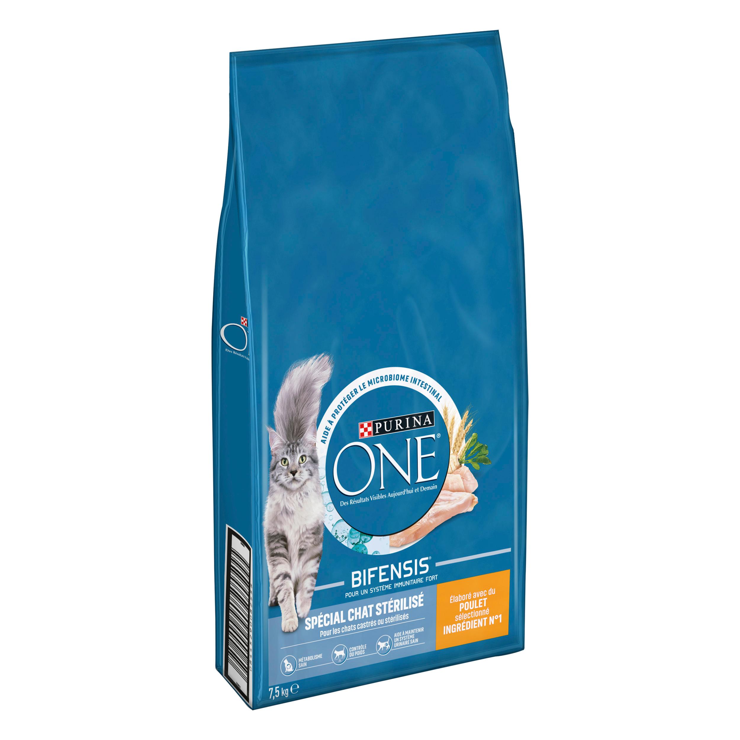 Voir la diapositive 2 : PURINA ONE bifensis croquettes au poulet pour chat stérilisé 7.5kg