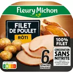 FLEURY MICHON Filet de poulet rôti sans nitrite 6 tranches 165g