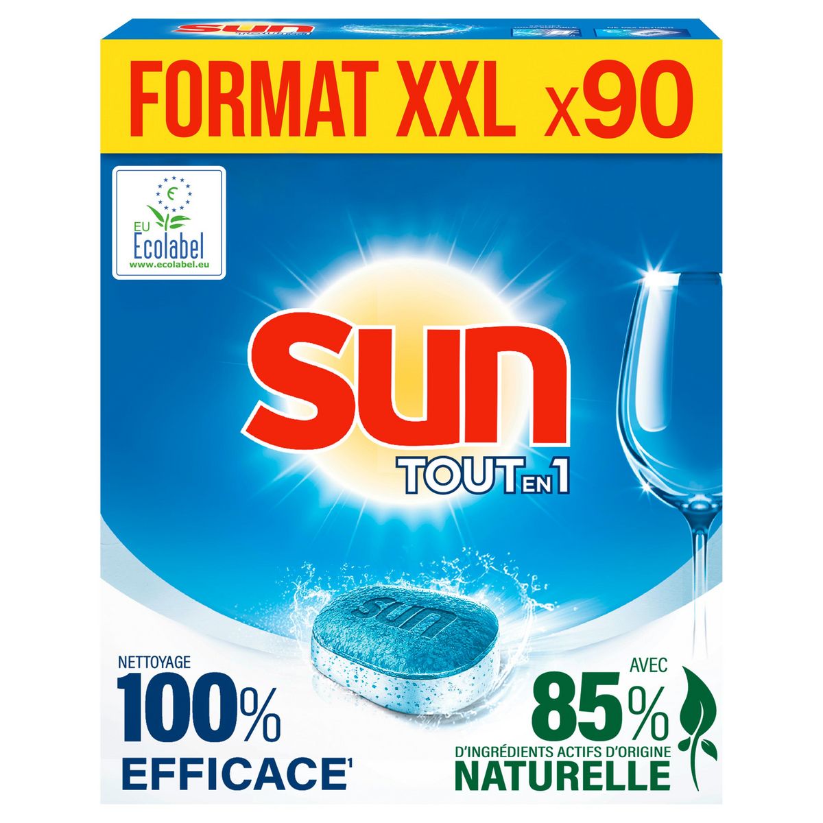 SUN Tablettes lave-vaisselle tout-en-1 écologique 90 tablettes