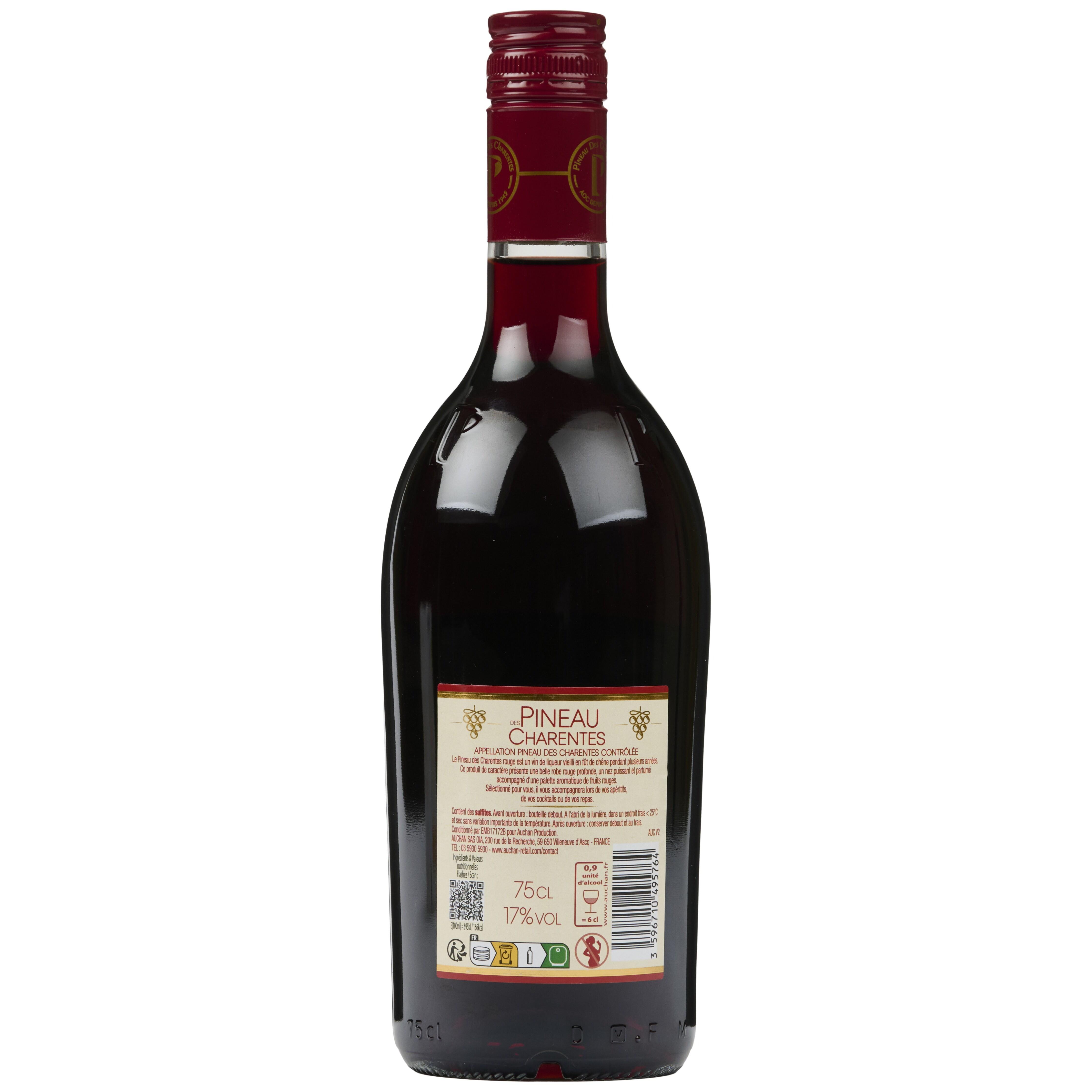 Voir la diapositive 2 : AUCHAN Pineau des Charentes rouge 17% 75cl