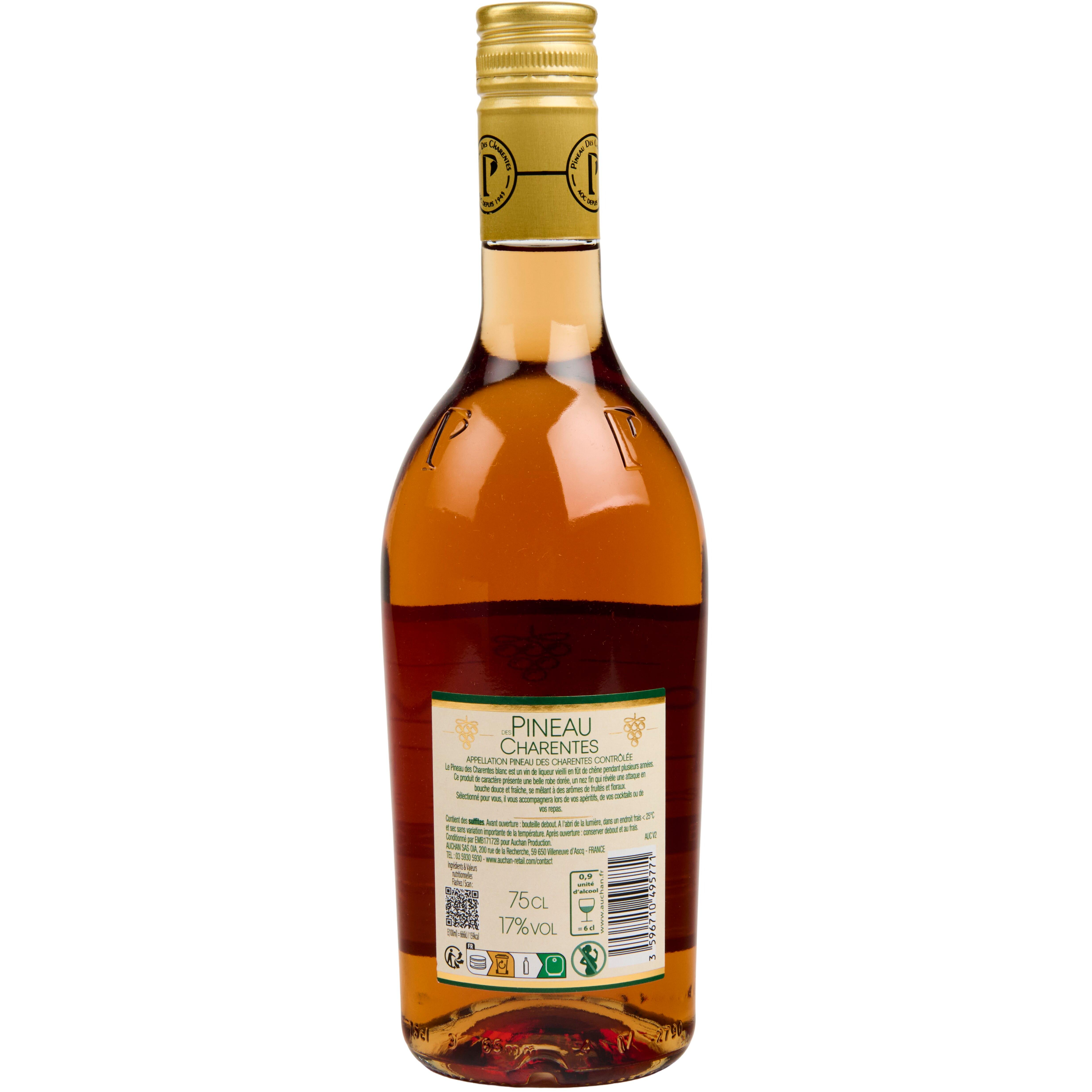 Voir la diapositive 2 : AUCHAN Pineau des Charentes blanc 17% 75cl