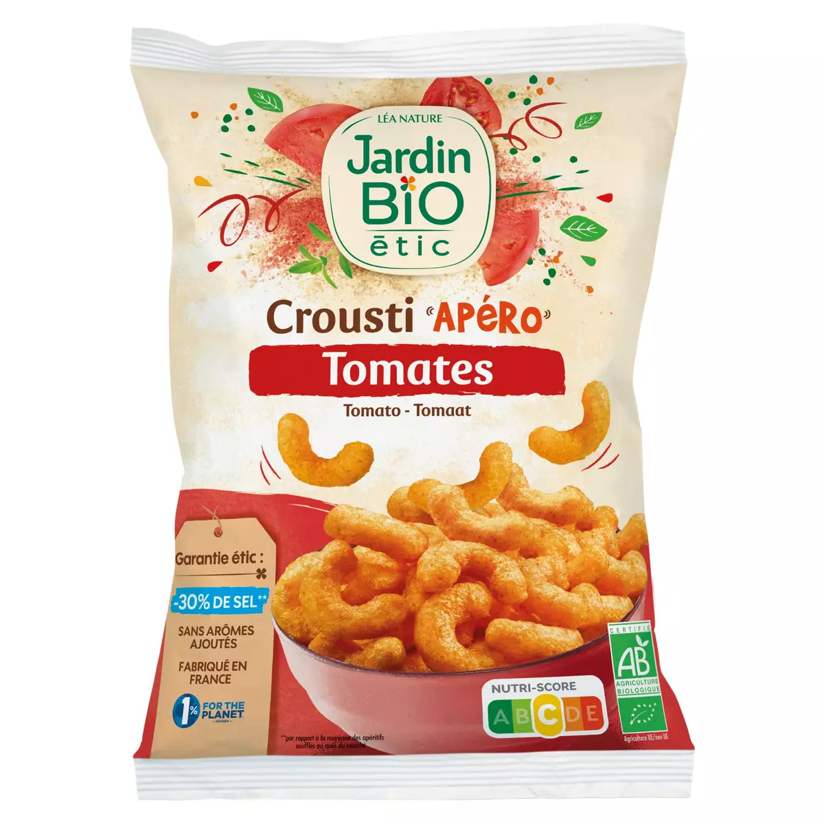 JARDIN BIO ETIC Biscuits soufflés saveur tomate Crousti Apéro 85g