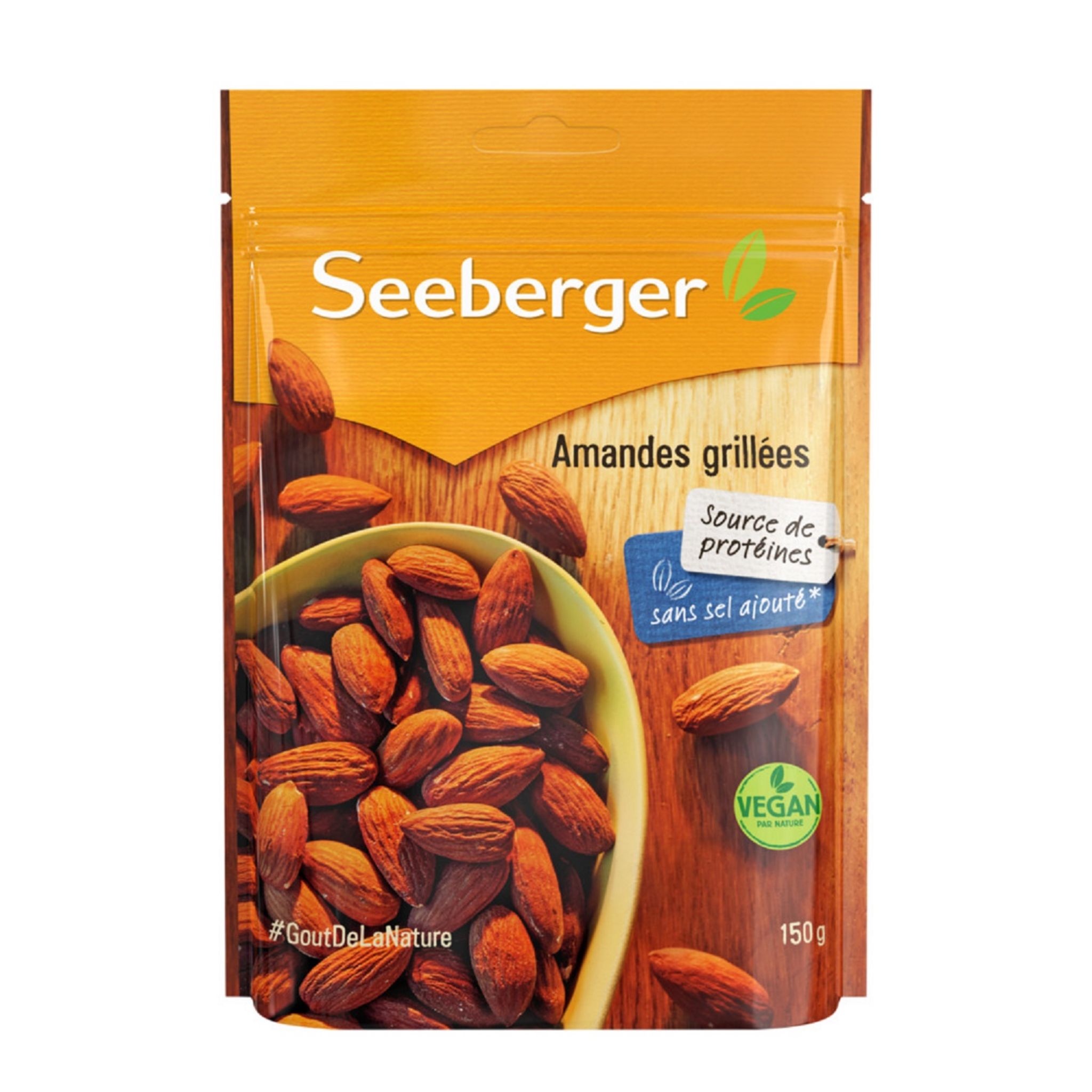 SEEBERGER Amandes grillées sans sel ajouté 150g