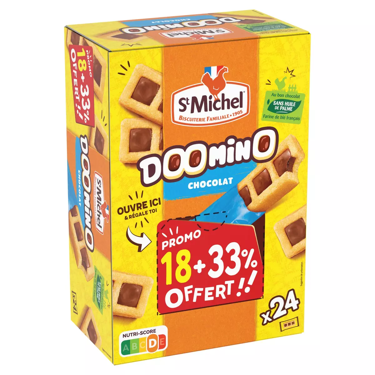 ST MICHEL Doomino biscuits au chocolat 18+33%offert 720g