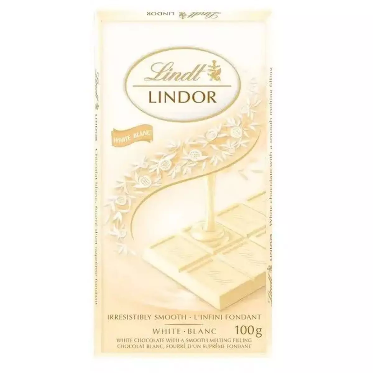 LINDT Lindor tablette de chocolat blanc 1 pièce 100g