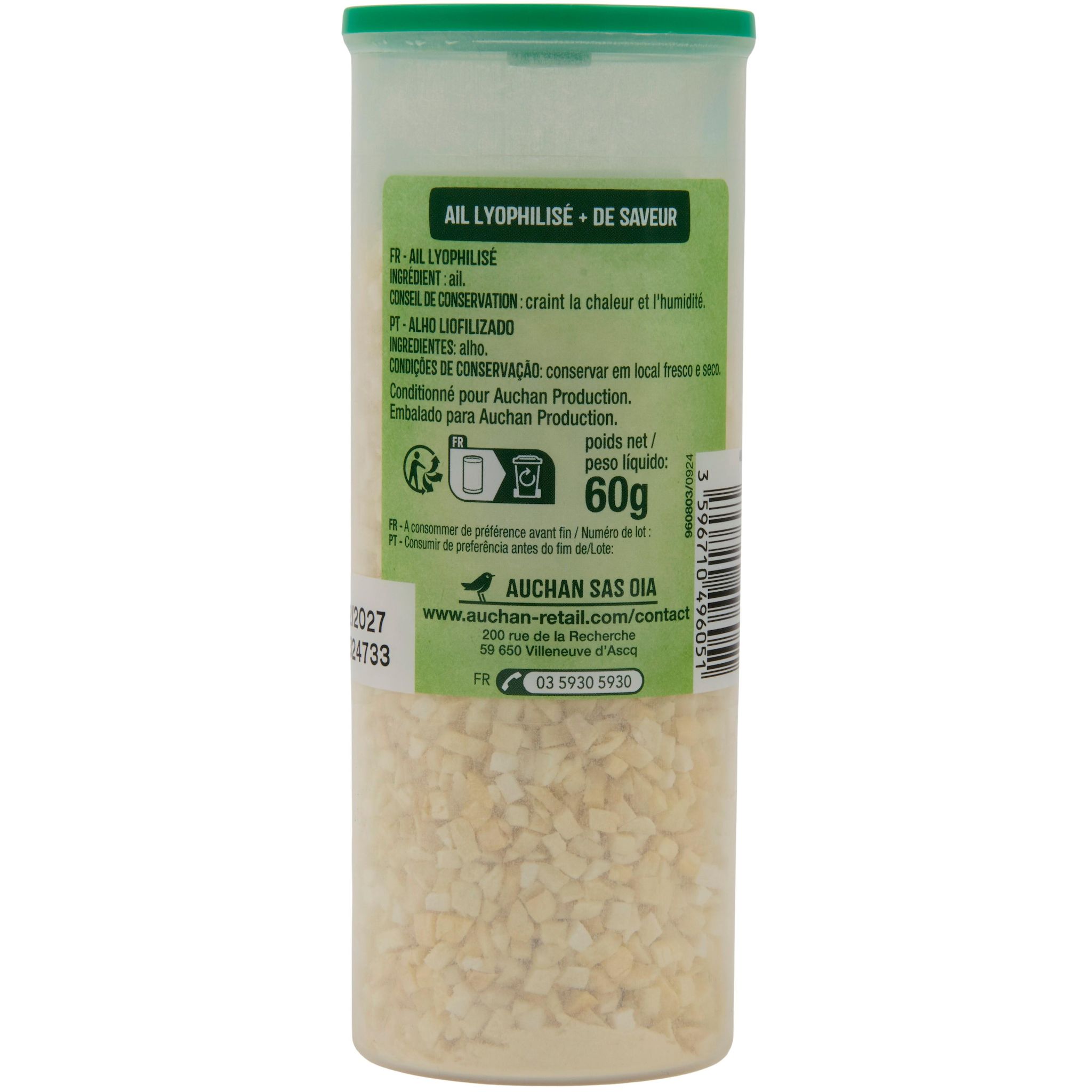 Voir la diapositive 2 : AUCHAN ail en granulé 60g