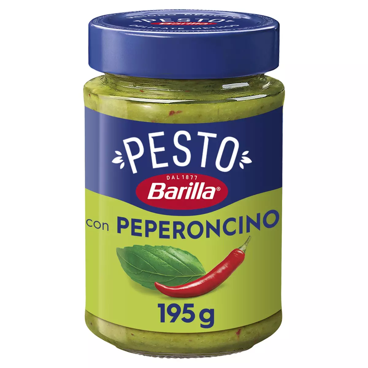 BARILLA Sauce pesto au basilic et piment en bocal 195g