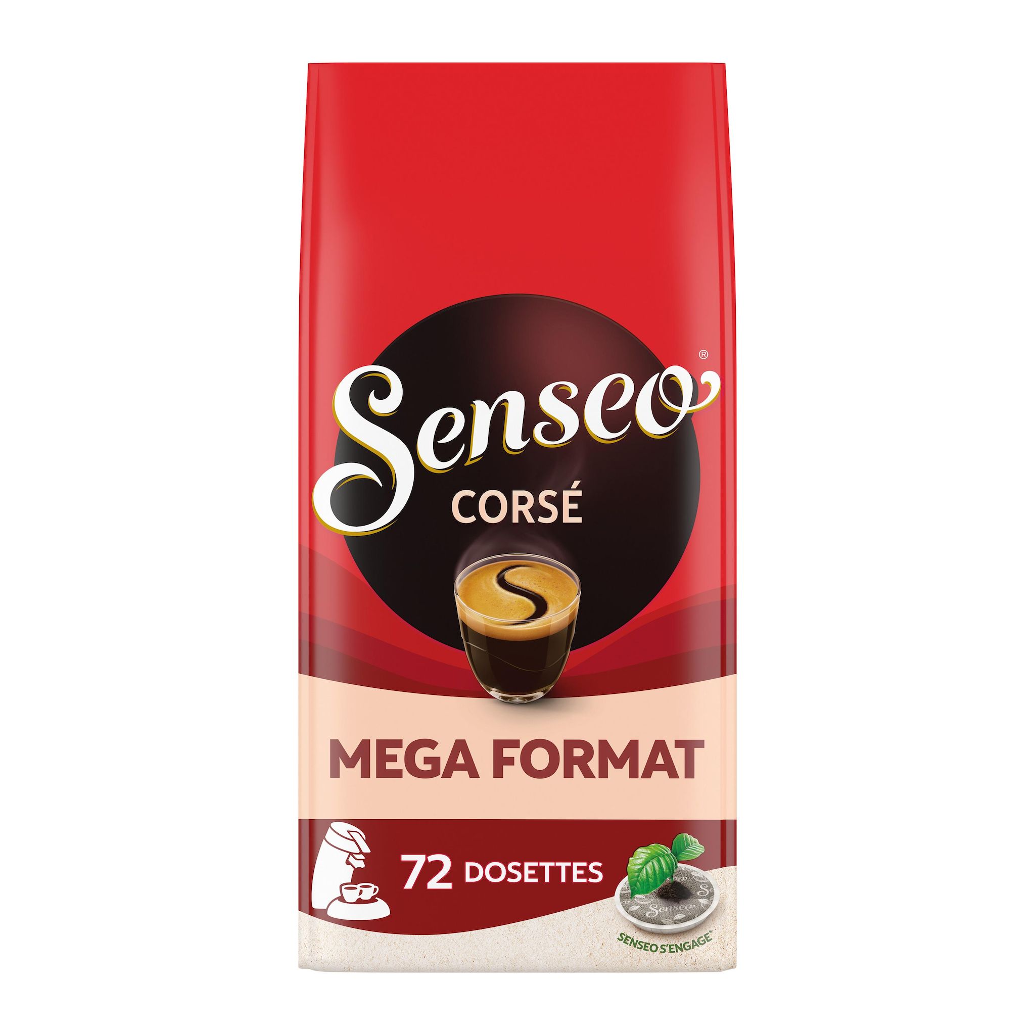 Voir la diapositive 2 : SENSEO Dosettes de café corsé compostables compatibles Senseo 72 dosettes 500g