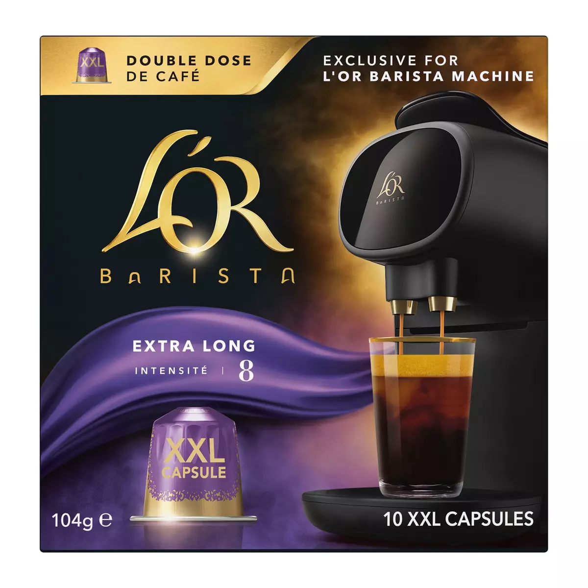 L'OR BARISTA Capsules de café extra long intensité 8 compatibles L'Or Barista 10 capsules 104g