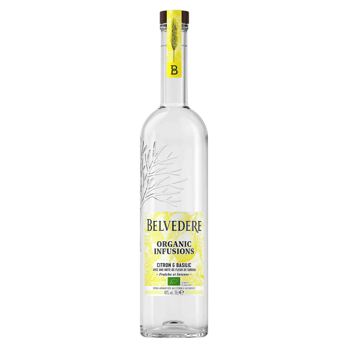 BELVEDERE Infusion Organic bio citron et basilic 40% 70cl