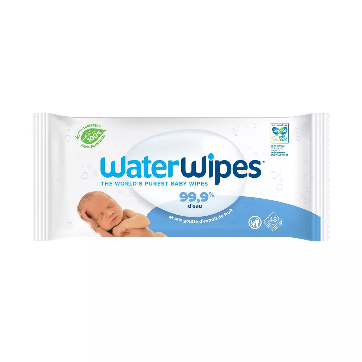 WATER WIPES Lingettes nettoyantes à l'eau pour bébé 48 lingettes