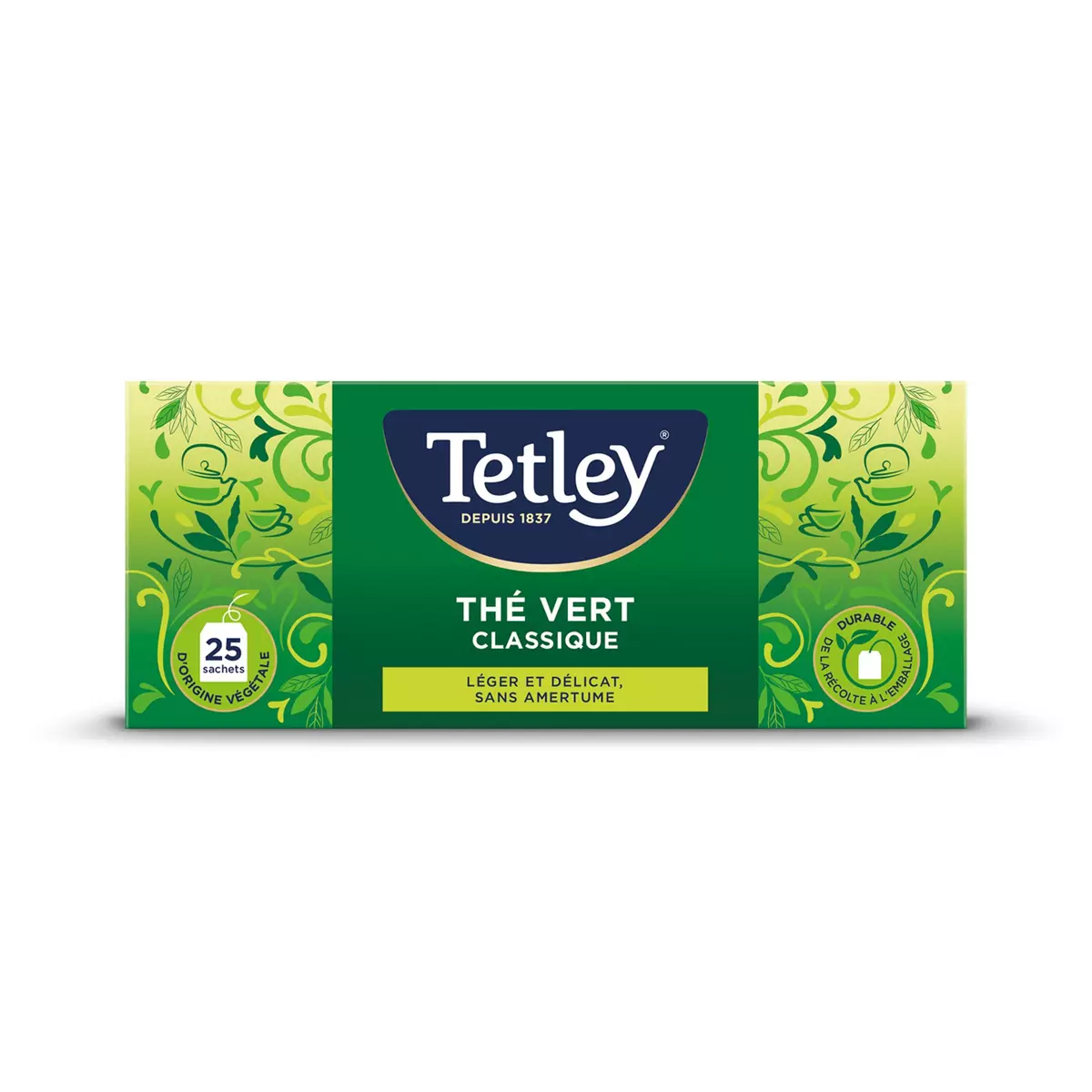 TETLEY Thé vert classique 25 sachets 38g