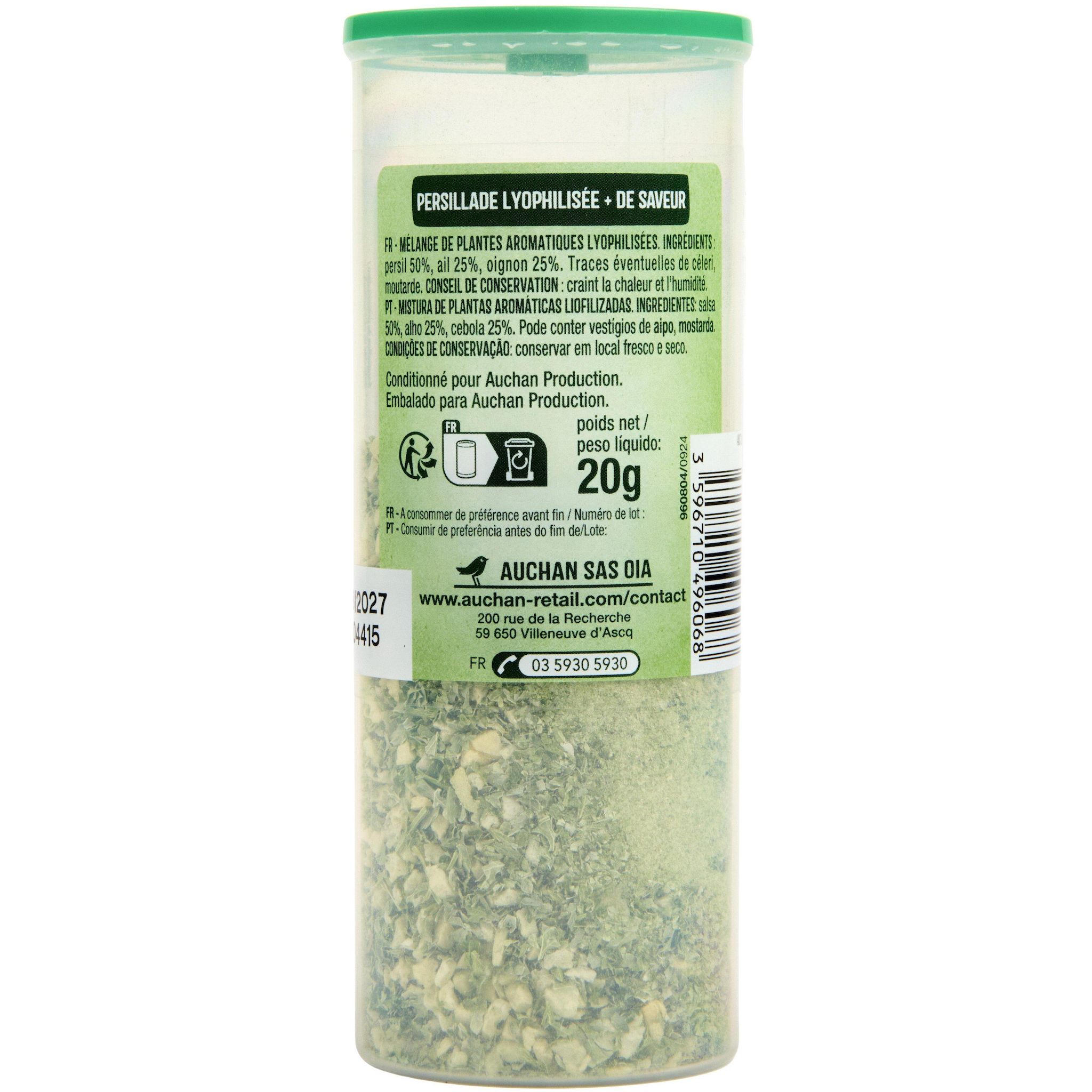 Voir la diapositive 3 : AUCHAN Persillade lyophilisée 20g