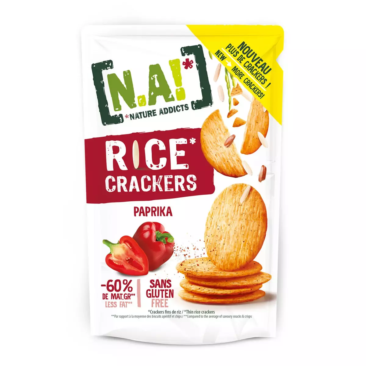 NATURE ADDICTS Crackers fins de riz au paprika 85g