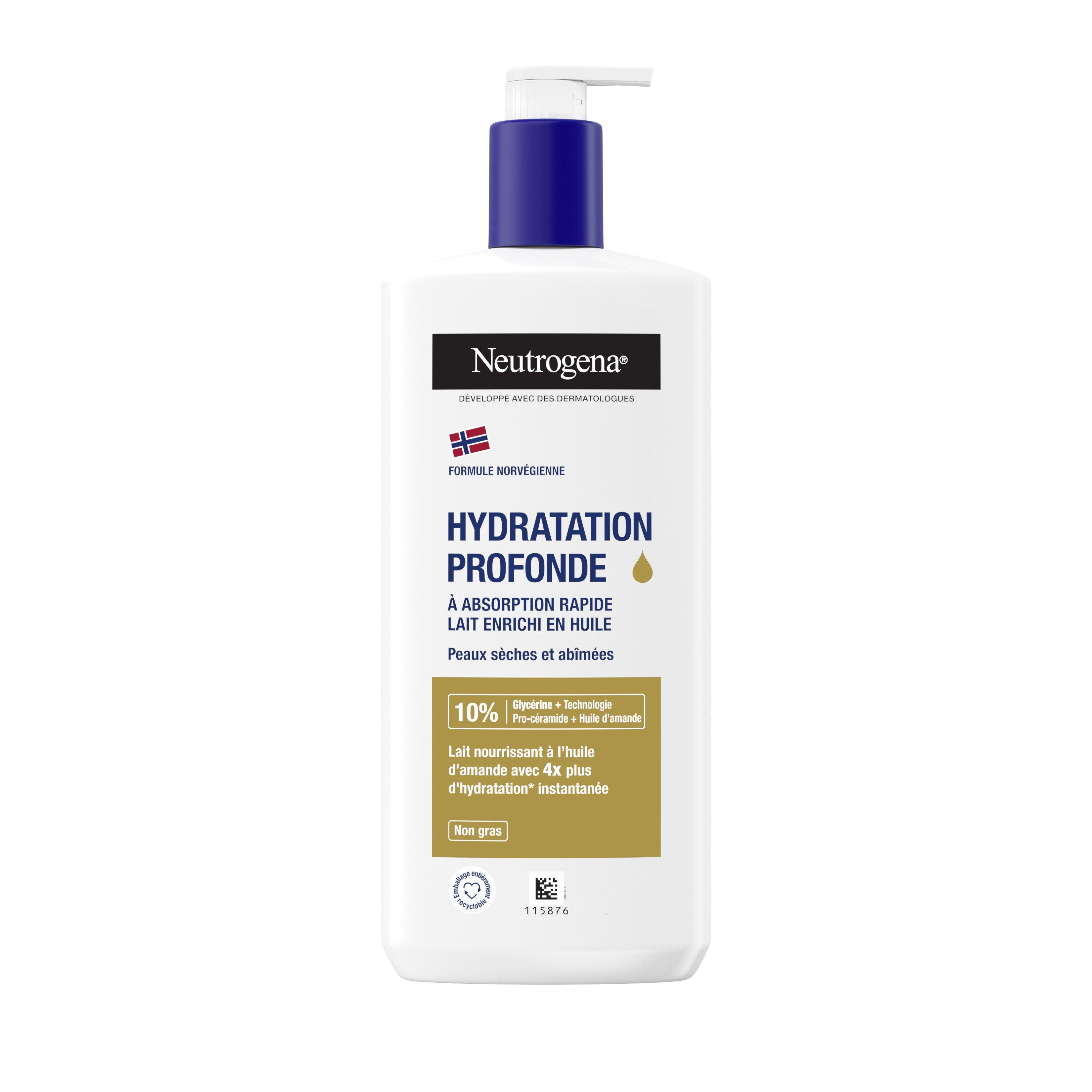 Voir la diapositive 2 : NEUTROGENA Lait corps hydratation profonde enrichi en huile peaux très sèches 400ml