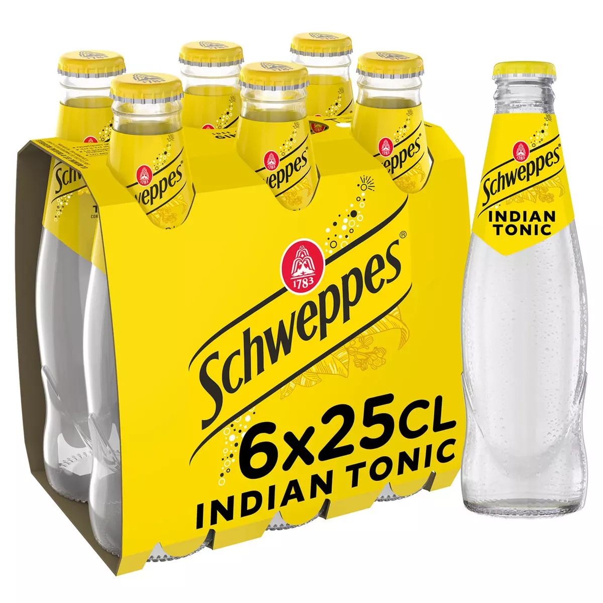 SCHWEPPES Boisson gazeuse indian tonic bouteilles 6x25cl