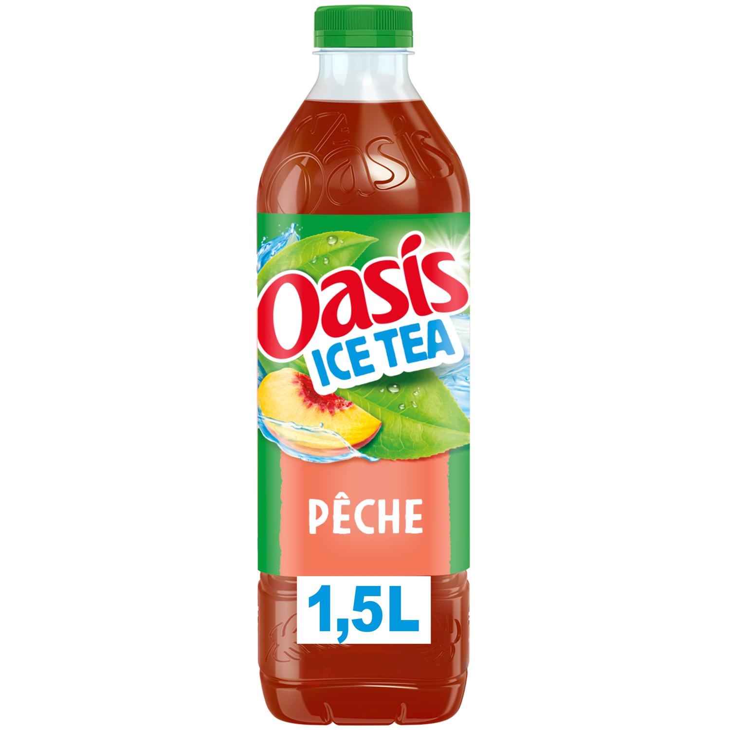 Voir la diapositive 3 : OASIS Ice Tea Boisson aux fruits et thé glacé saveur pêche 1.5l