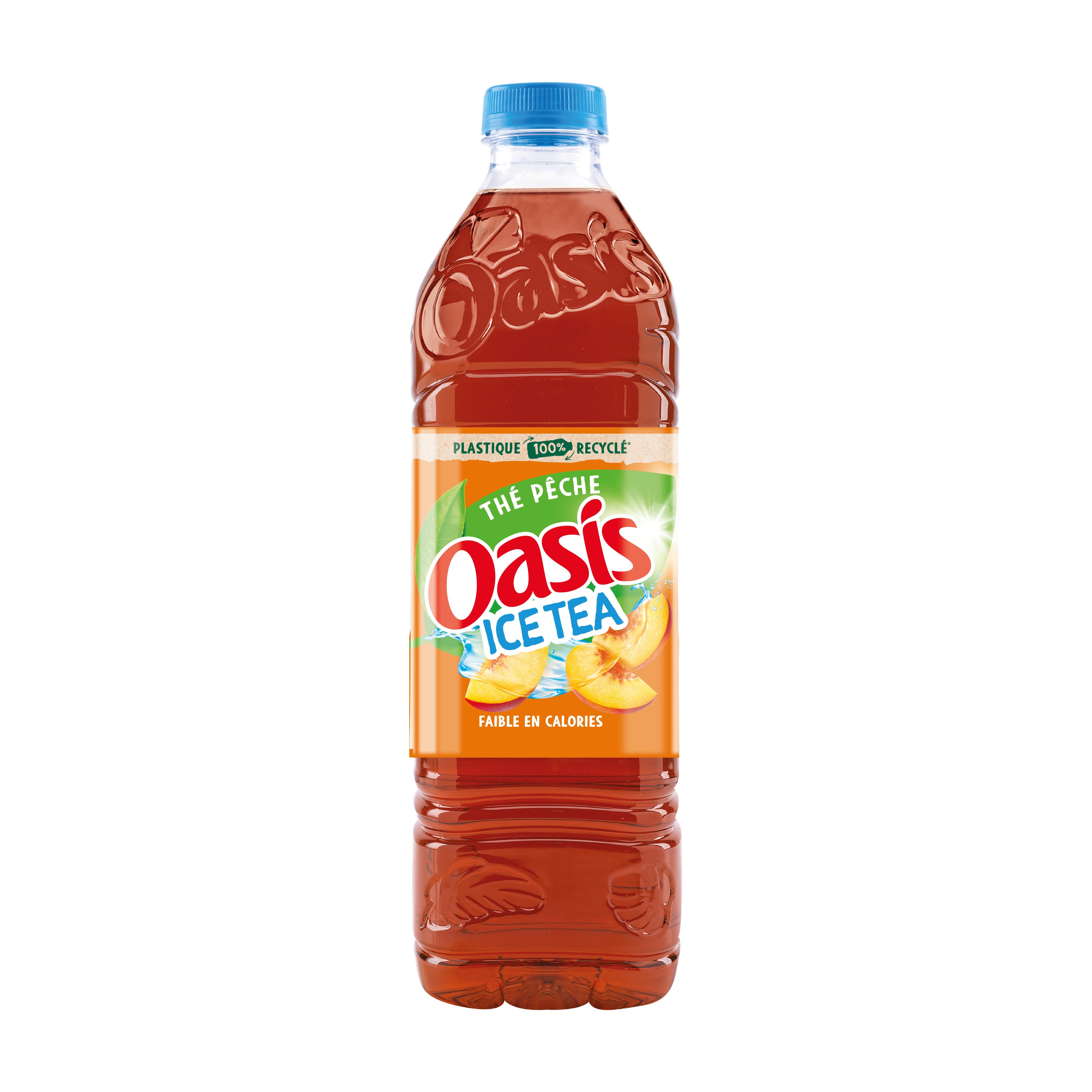 Voir la diapositive 4 : OASIS Ice Tea Boisson aux fruits et thé glacé saveur pêche 1.5l