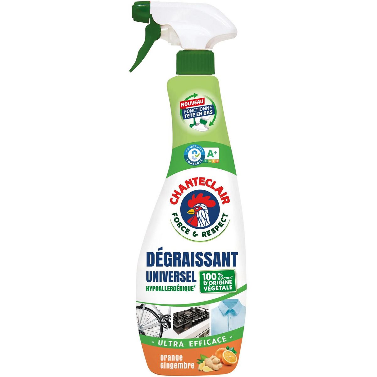 CHANTECLAIR Spray dégraissant orange gingembre 625ml