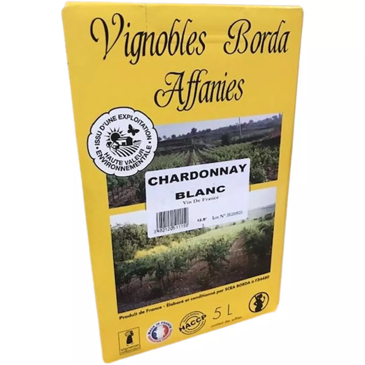 Vignobles Borda Affanies Chardonnay blanc bib 5l